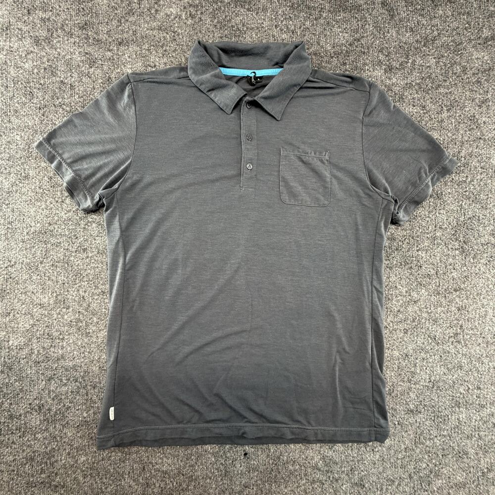 Specialized Merino Wool Polo Shirt Mens Large (Fits Med) Gray Cycling Zip Pocket